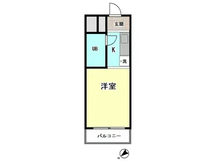 エクセレント蒲田(ワンルーム/2階)の間取り写真