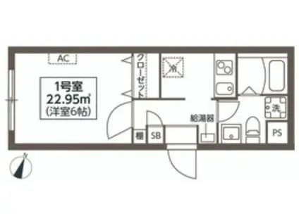 コンポジット新宿(1K/2階)の間取り写真