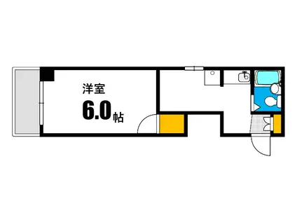 中高下ビル(1DK/4階)の間取り写真