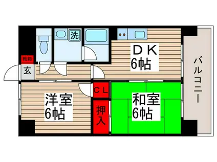 渡辺マンション(2DK/7階)の間取り写真