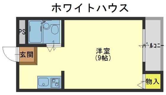 ホワイトハウス(ワンルーム/2階)の間取り写真
