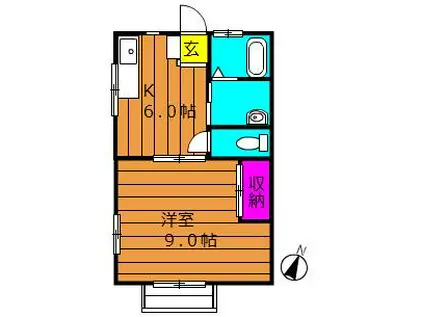 コーポ大高C棟(1K/1階)の間取り写真