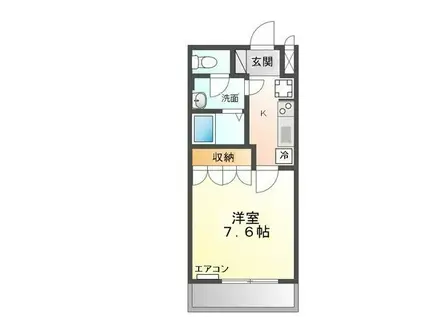コンフォルト(1K/2階)の間取り写真