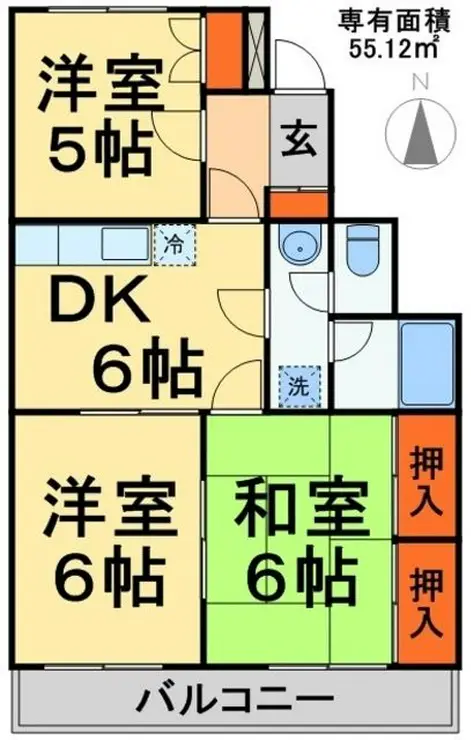 ヴェルディ壱番館 3階階 間取り