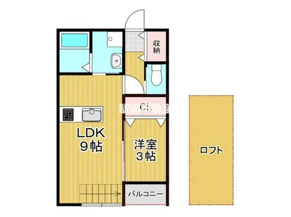 ステラARAO(1LDK/1階)の間取り写真