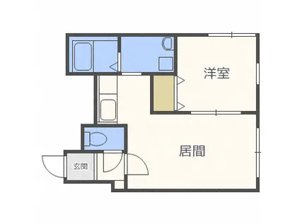 ブランノワール湖水(1LDK/4階)の間取り写真
