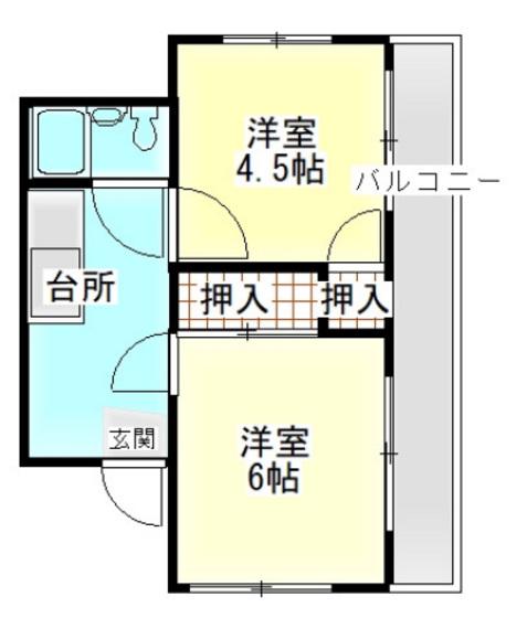 メルポート仁保(2K/3階)の間取り写真