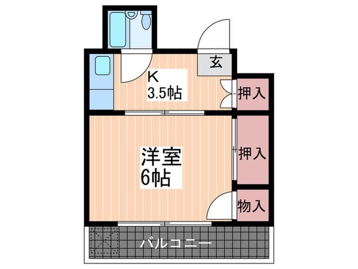 平田ビル(1K/5階)の間取り写真