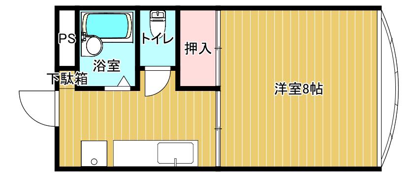 マナーハウス(1K/2階)の間取り写真