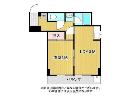 グリーンプラザ春日(1LDK/2階)の間取り写真