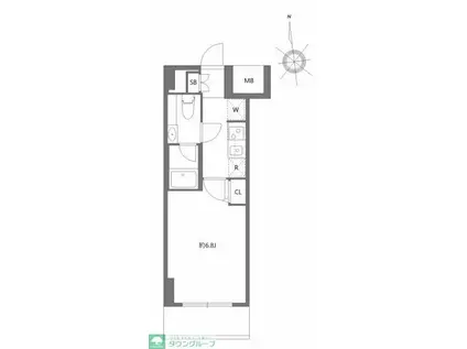 エヌステージジェイアール新白岡駅前(1K/8階)の間取り写真
