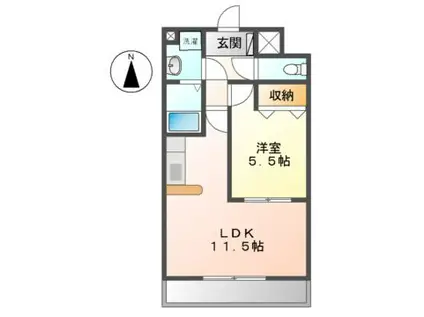 プリミエール松坂(1LDK/2階)の間取り写真