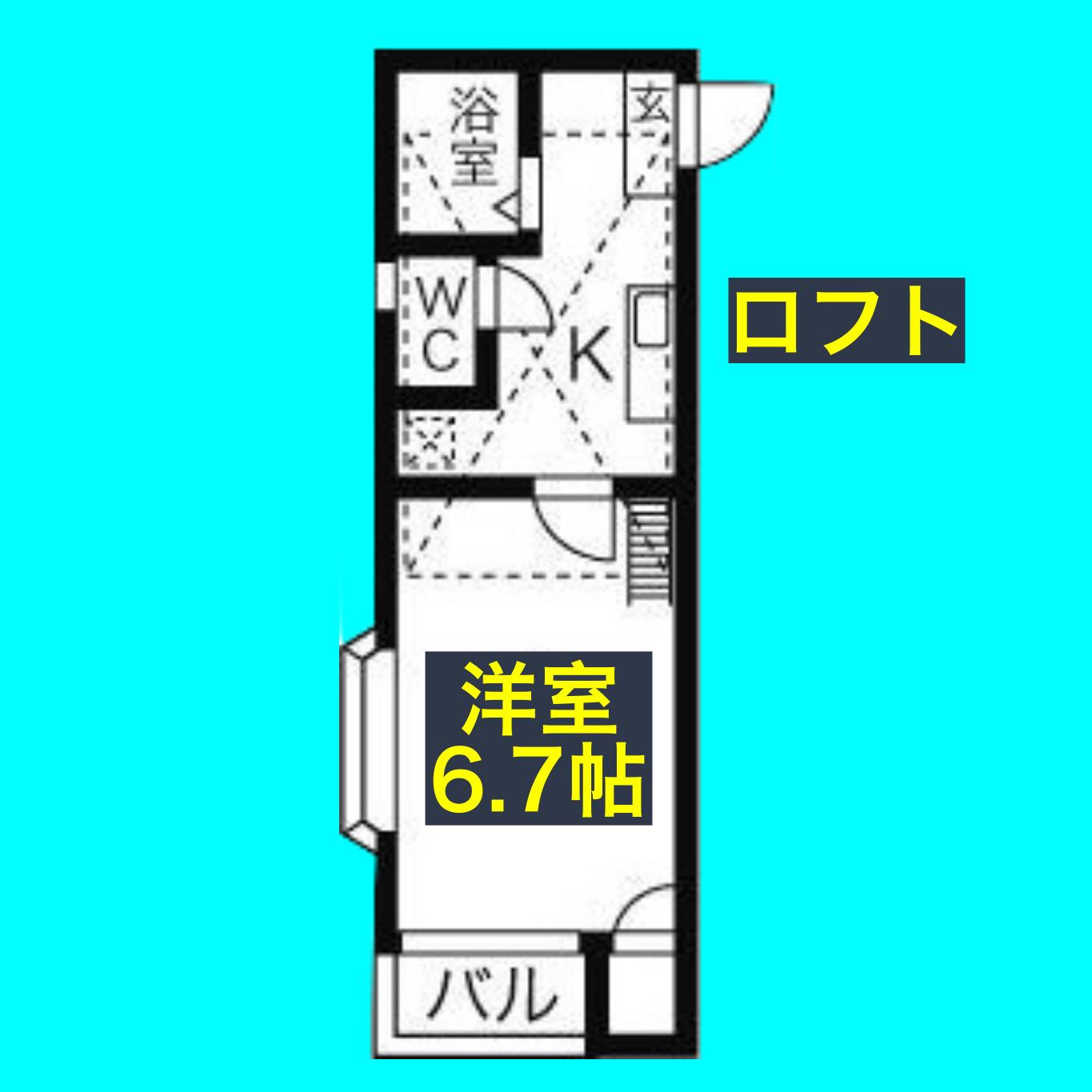 リバティー川名(1K/2階)の間取り写真