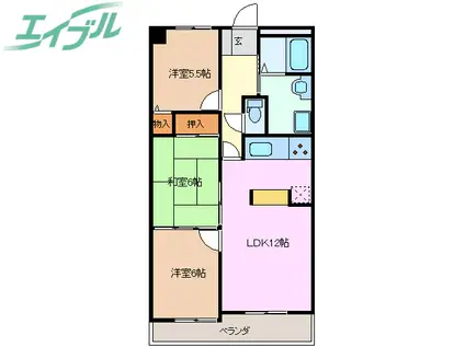 丸美ロイヤル城西(3LDK/11階)の間取り写真