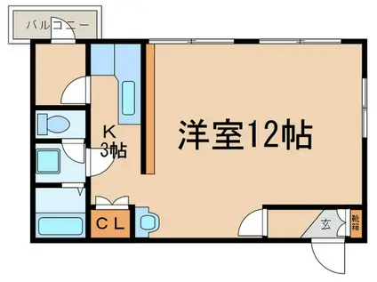 リノーベル川西(1K/3階)の間取り写真
