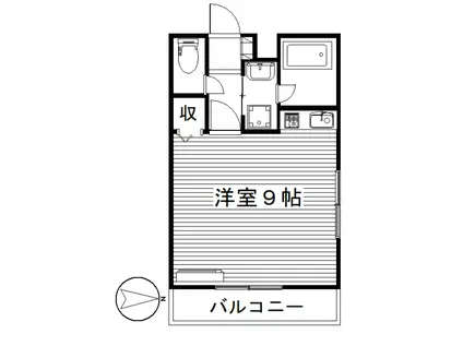 クレッシェンド(ワンルーム/3階)の間取り写真