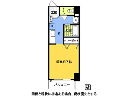 ラメール二番館(ワンルーム/6階)の間取り写真