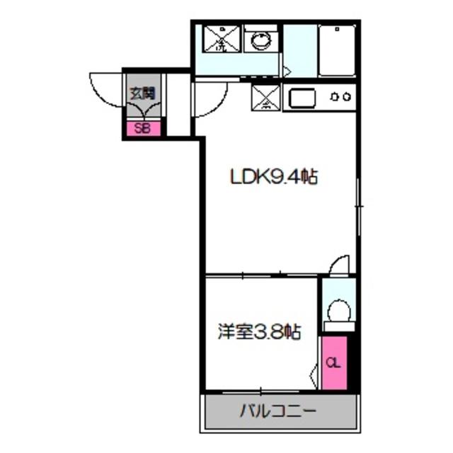 M-CITY千林大宮II(1LDK/3階)の間取り写真