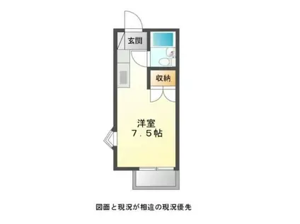 プリンスヒルA(ワンルーム/2階)の間取り写真