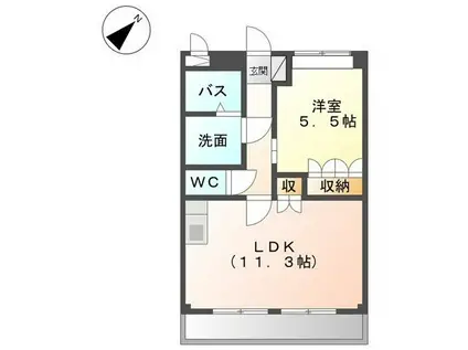 ラ・レユシイル(1LDK/1階)の間取り写真