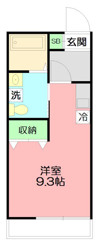 クリプト武蔵(ワンルーム/1階)の間取り写真