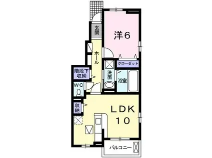 セラピアII B棟(1LDK/1階)の間取り写真