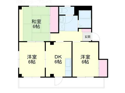 ハイツエトアール(3DK/2階)の間取り写真