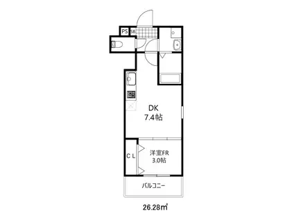 ココングランジュール芦屋西Ⅰ(1DK/1階)の間取り写真