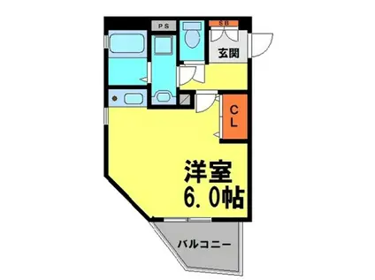 メゾン・パーシモン(1K/2階)の間取り写真