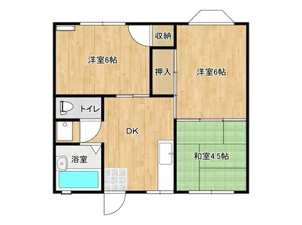 コーポラス今井迫(3DK/1階)の間取り写真