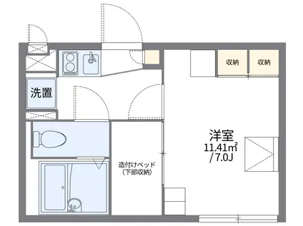 レオパレスNKサウスキャッスル(1K/2階)の間取り写真