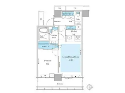 クラス青山(1LDK/14階)の間取り写真