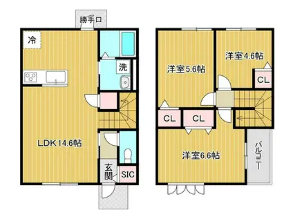 GRAND NORD II(3LDK/1階)の間取り写真