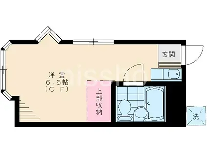 ハウスマキ(ワンルーム/2階)の間取り写真