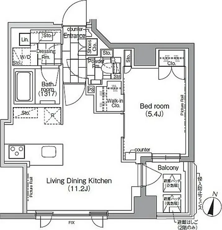 パークハビオ日本橋蛎殻町 6階階 間取り