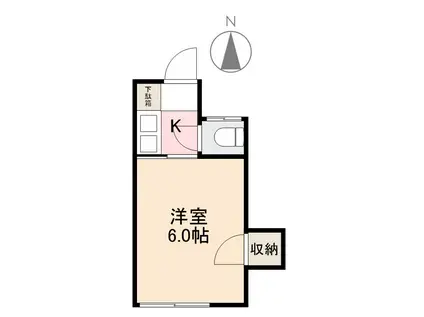 コーポ敏(1K/1階)の間取り写真