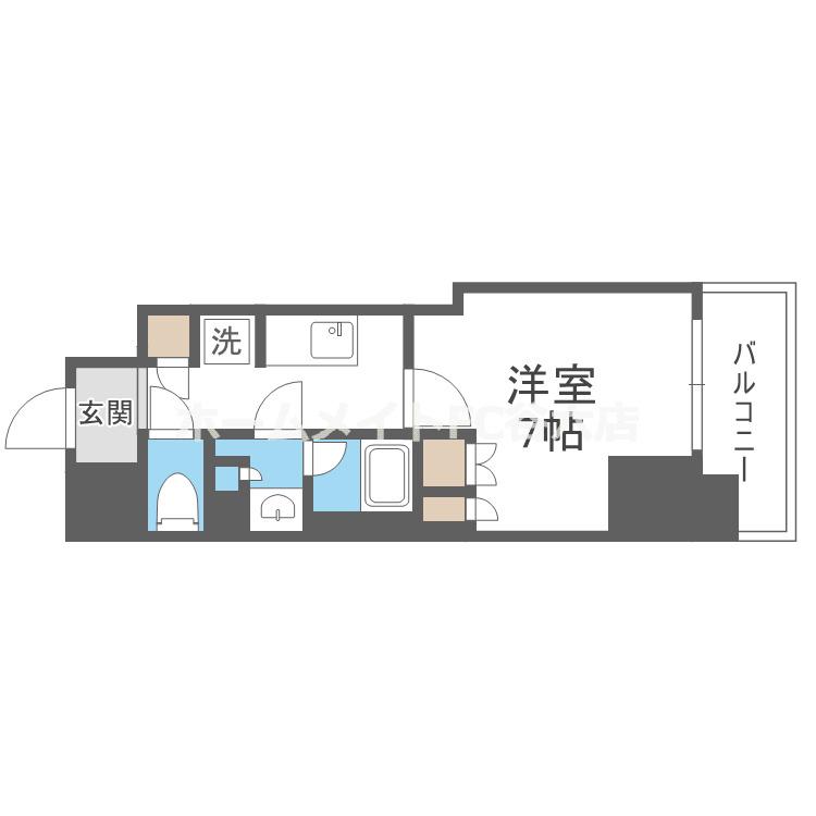 コンフォリア・リヴ博労町一丁目Q(1LDK/5階)の間取り写真