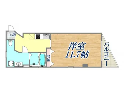 ディアコート苦楽園(1K/1階)の間取り写真