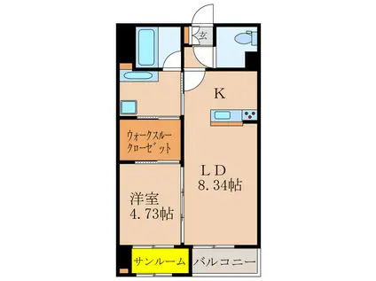 CREA笠之原(1LDK/2階)の間取り写真