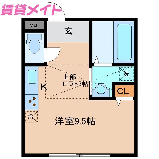 LA LUCE(ワンルーム/2階)の間取り写真