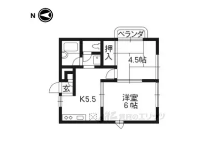 エクセレントさわらぎ1(2K/1階)の間取り写真