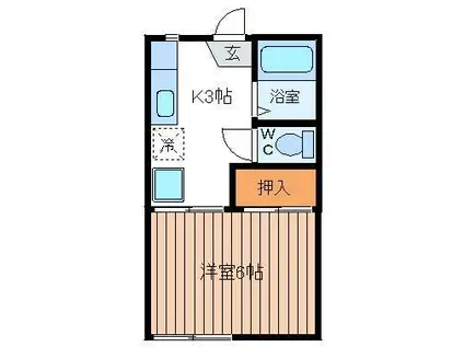グリーンコーポ荒井(1K/1階)の間取り写真