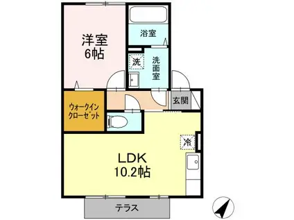 グリュック春(1LDK/1階)の間取り写真