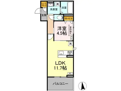 フィオレンテ 長町南(1LDK/2階)の間取り写真