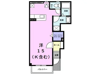 アルカンシエル・MI(ワンルーム/1階)の間取り写真