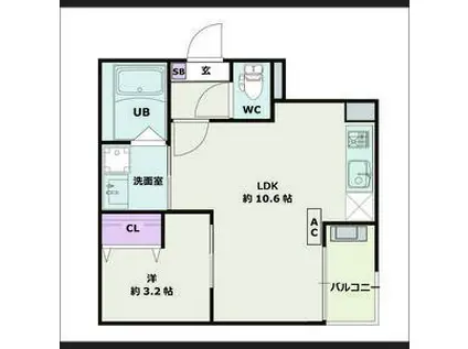 JACK SHIKATAI(1LDK/1階)の間取り写真