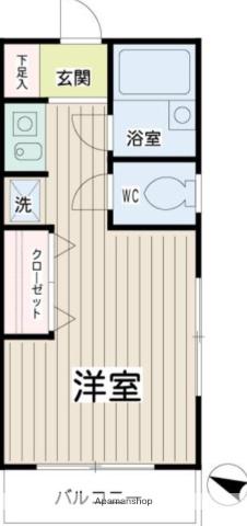グッドビューハイツ(ワンルーム/2階)の間取り写真