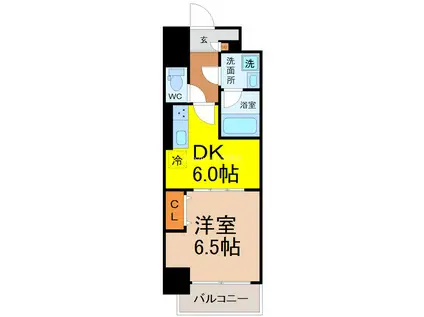 メイボーテセラ(1DK/6階)の間取り写真