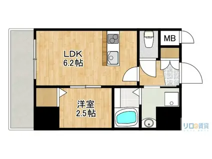 ONLYONEキセラタウン(1LDK/3階)の間取り写真