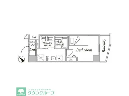 LOG横浜駅東(1K/2階)の間取り写真